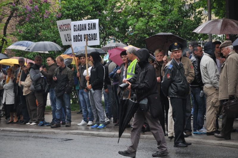 Members of Association of Unemployed in B&H on Streets of Sarajevo