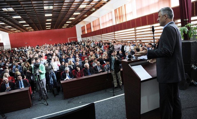 Prime minister of Kosovo demands students’ support for the third term in office
