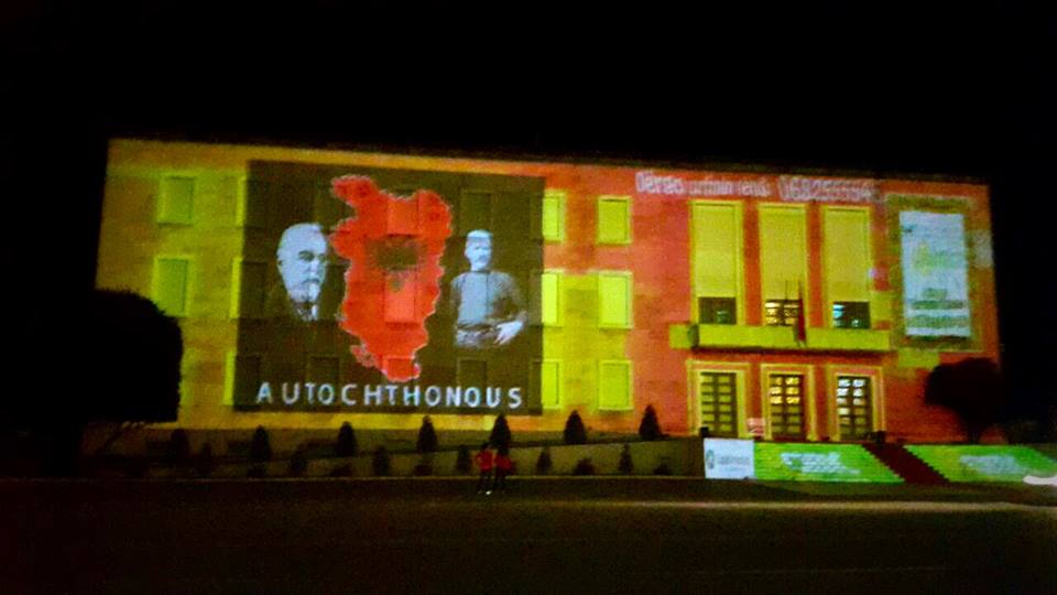 “Autochthonous” flag at the Albanian government building, Belgrade issues a note of protest
