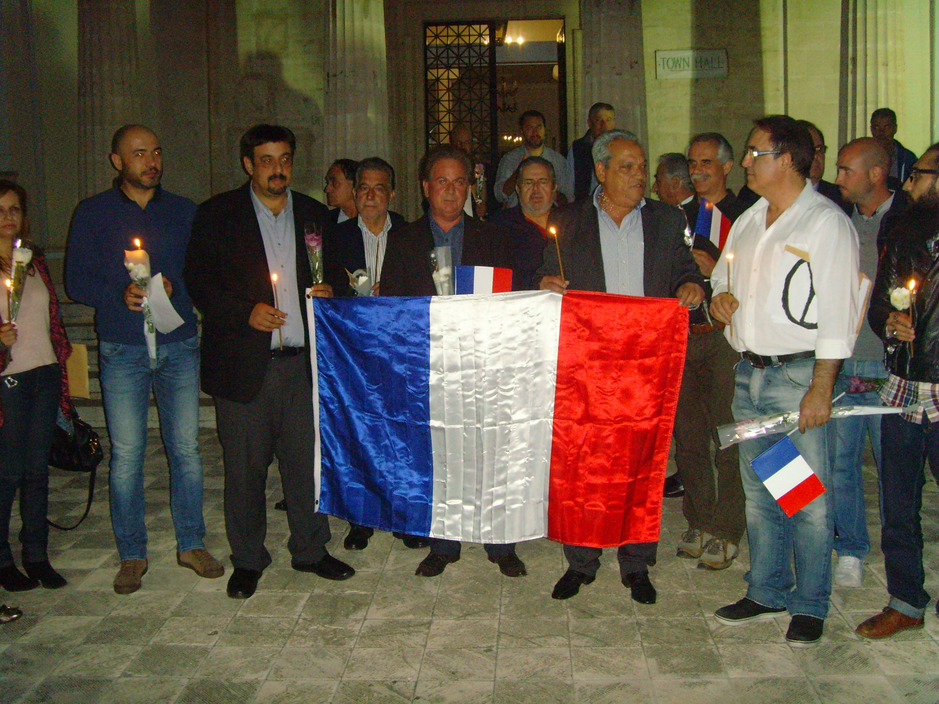 Cypriots display solidarity to France