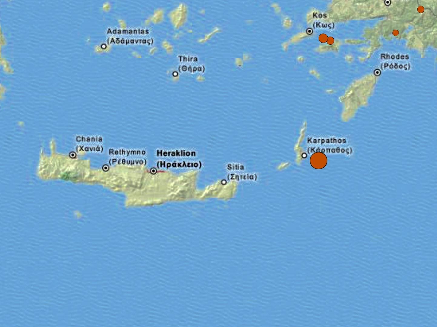 Earthquake in south Aegean
