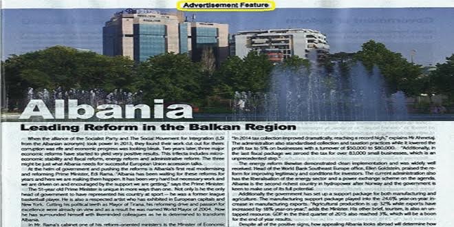 Are articles on Albania in international media being sponsored?
