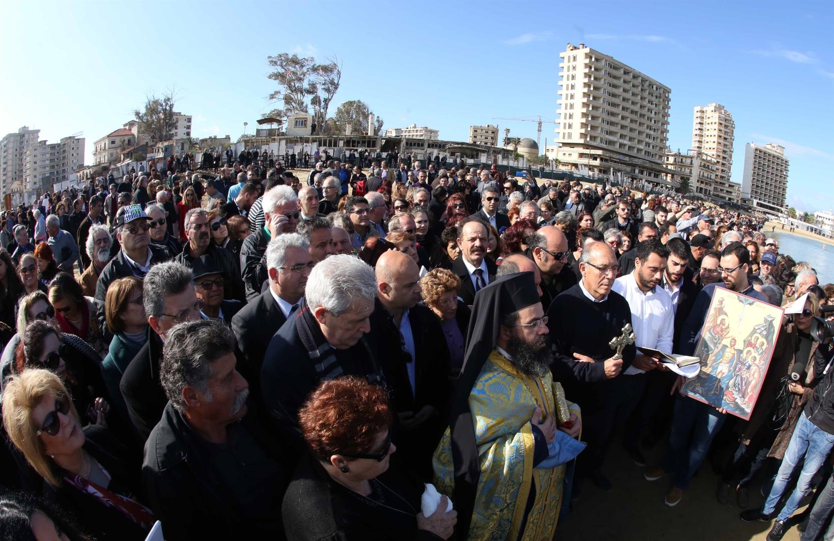 Pilgrims from all over Cyprus attend Epiphany liturgy in occupied Famagusta after 42 years