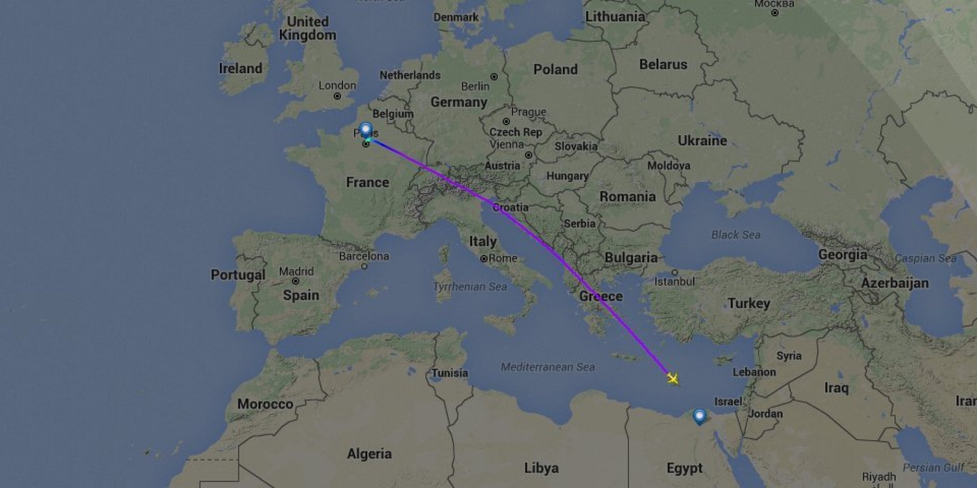 EgyptAir plane crashed off the island of Karpathos