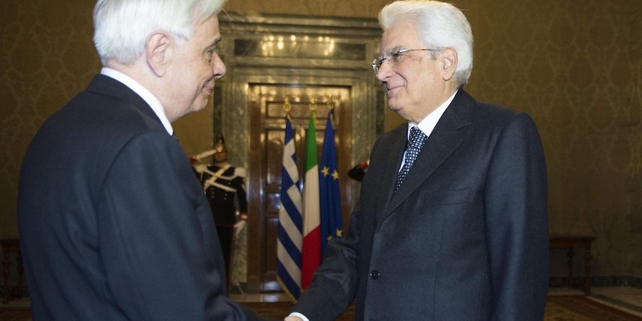 Greek President Pavlopoulos meets Italian counterpart Mattarella