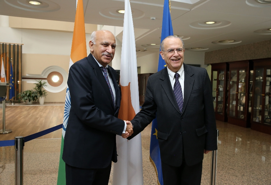 Kasoulides met with the Minister of State for External Affairs of India Akbar