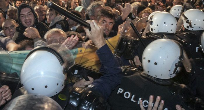 Montenegrin opposition take to the streets, police brutality not forgotten
