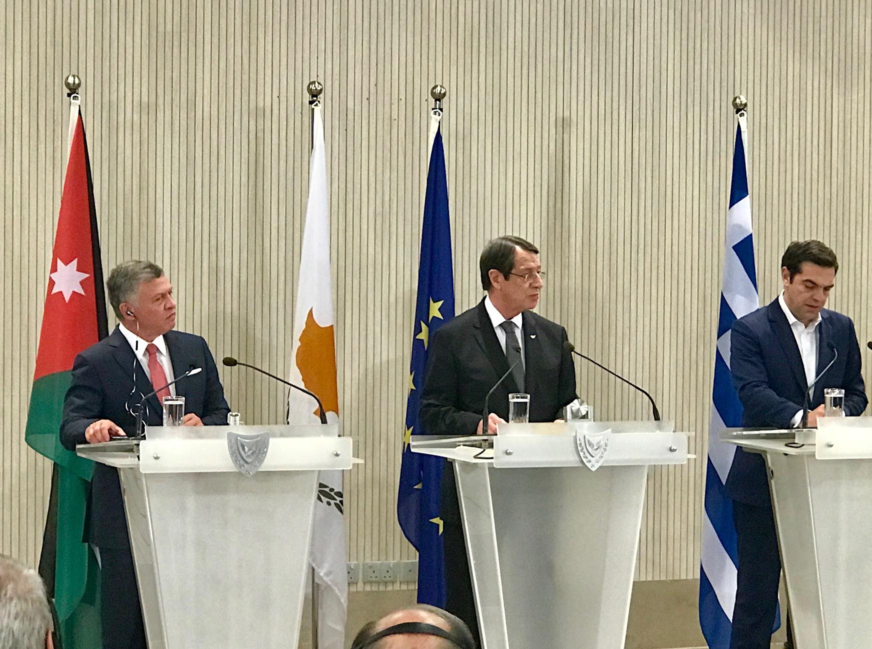 Cyprus-Greece-Jordan First Trilateral Summit Declaration