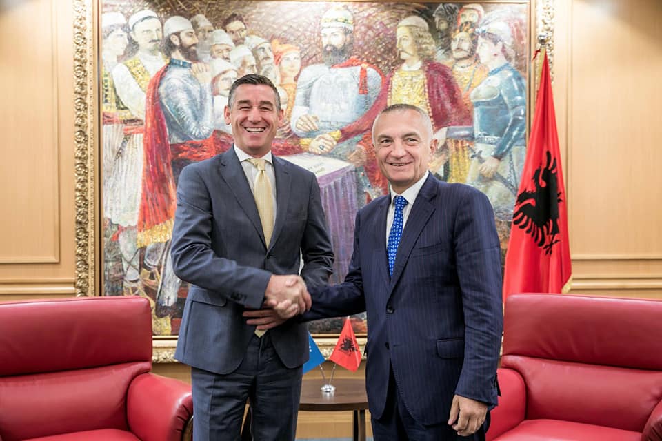 Albanian president Meta receives Kosovo’s parliamentary speaker Veseli