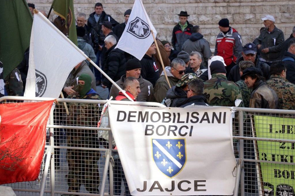 Protest veterana Armije Republike Bosne i Hercegovine u Sarajevu