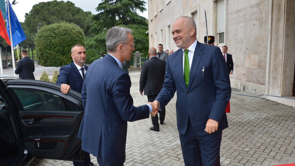 Secretary General praises Albania’s commitment to NATO, calls for political dialogue