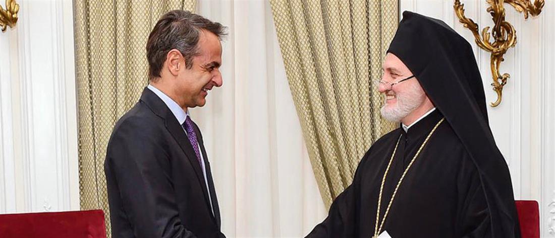 Kyriakos Mitsotakis met with the Archbishop of America Elpidoforos