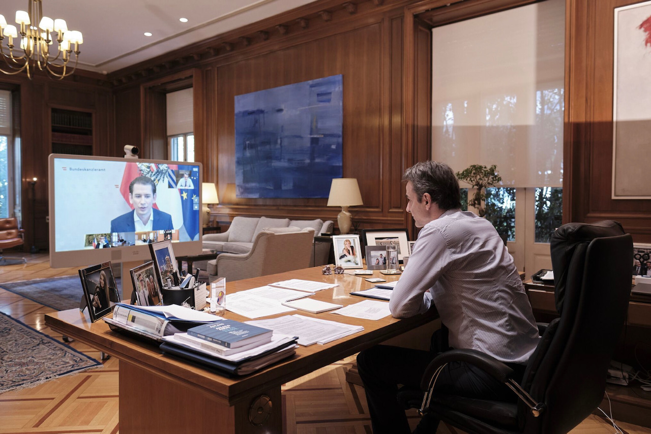 Greece: Mitsotakis participated in a teleconference on COVID-19