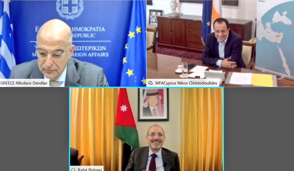 Tripartite teleconference of the Foreign Ministers of Greece, Cyprus and Jordan