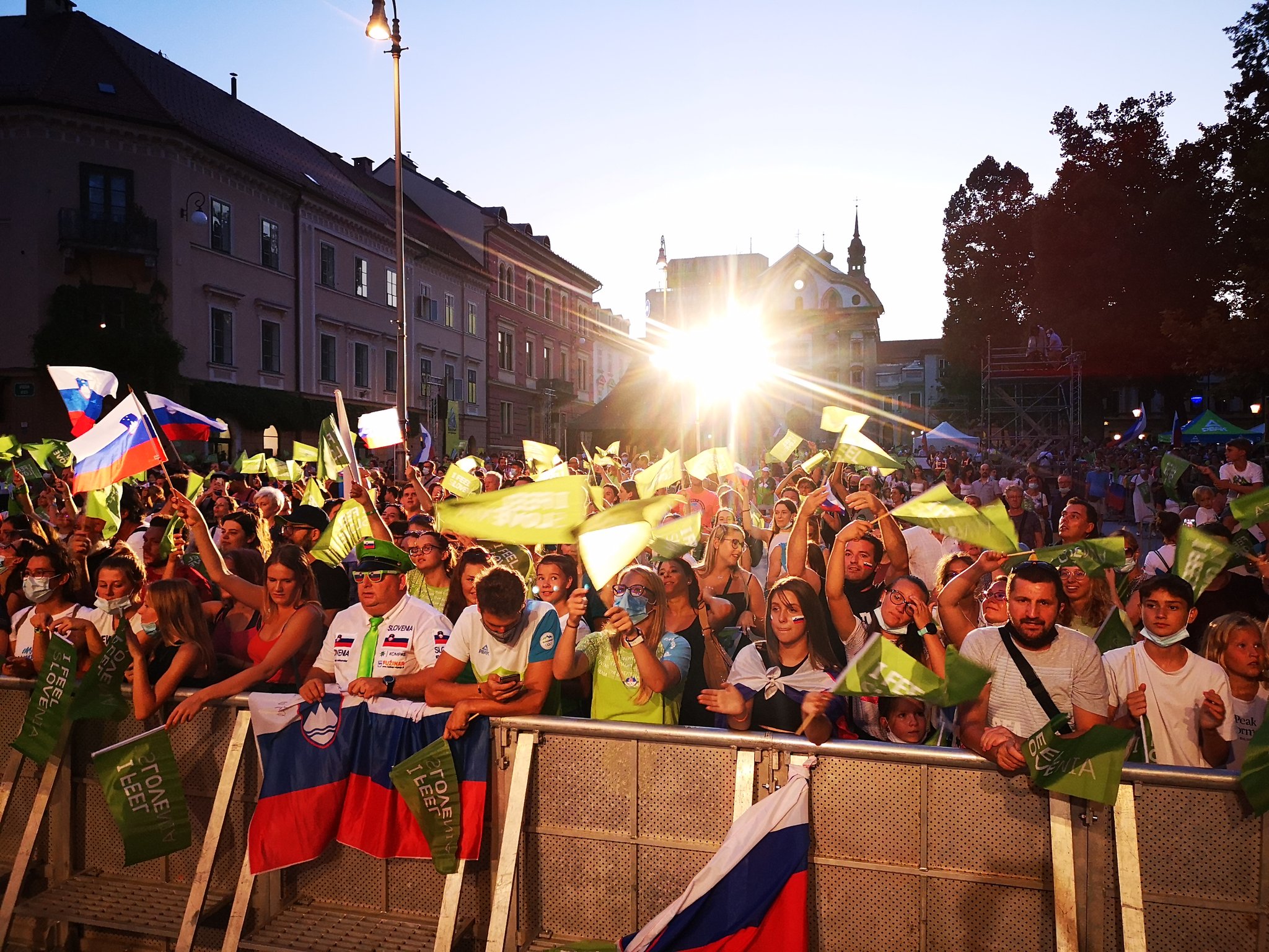 Fans welcomed the Slovenian Olympic team in Ljubljana