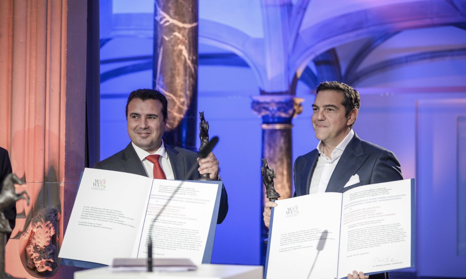 Zaev and Tsipras were awarded with the Peace Prize of Westphalia 2020