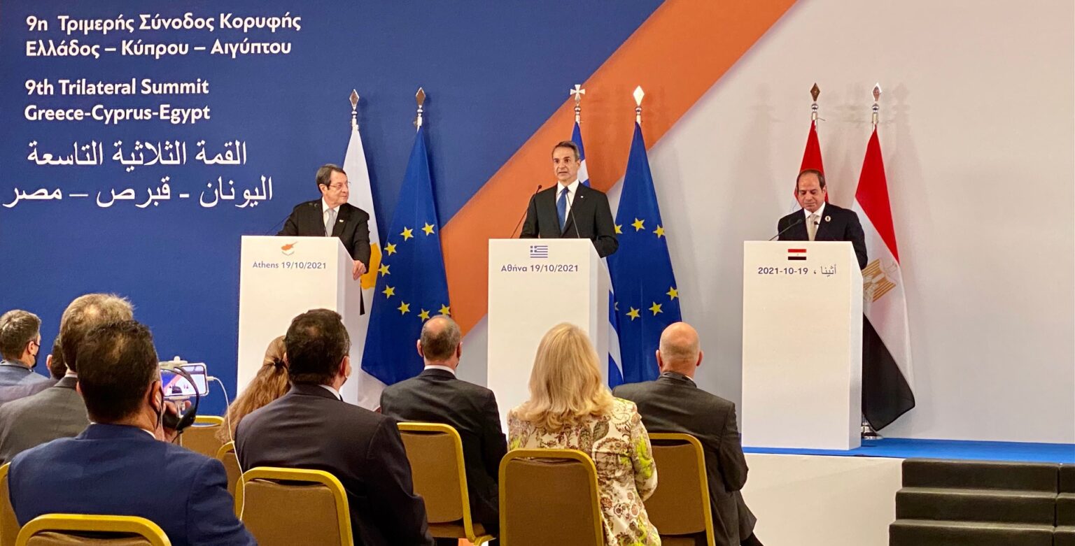 The leaders of Greece, Cyprus and Egypt reaffirmed the great importance of trilateral cooperation