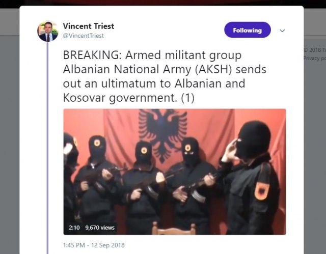Ομάδα ένοπλων Αλβανών προειδοποιεί Τίρανα και Πρίστινα να μην παζαρεύουν εδάφη – Απειλές και κατά του αρχιεπισκόπου Αναστάσιου