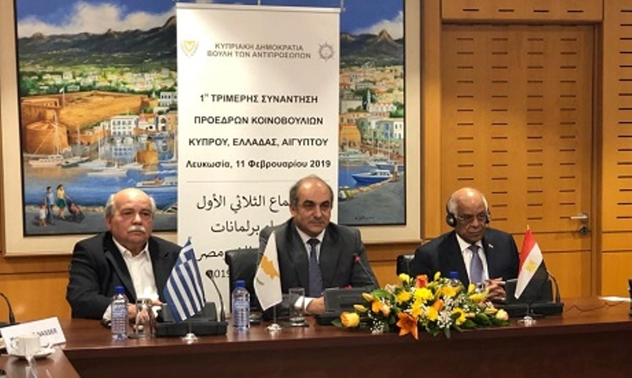 Πραγματοποιήθηκε στην Κύπρο η 1η Τριμερής Συνάντηση των Προέδρων των Κοινοβουλίων Κύπρου Ελλάδας και Αιγύπτου