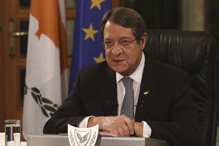 Ικανοποίηση Αναστασιάδη για την υιοθέτηση των Συμπερασμάτων για την Τουρκία