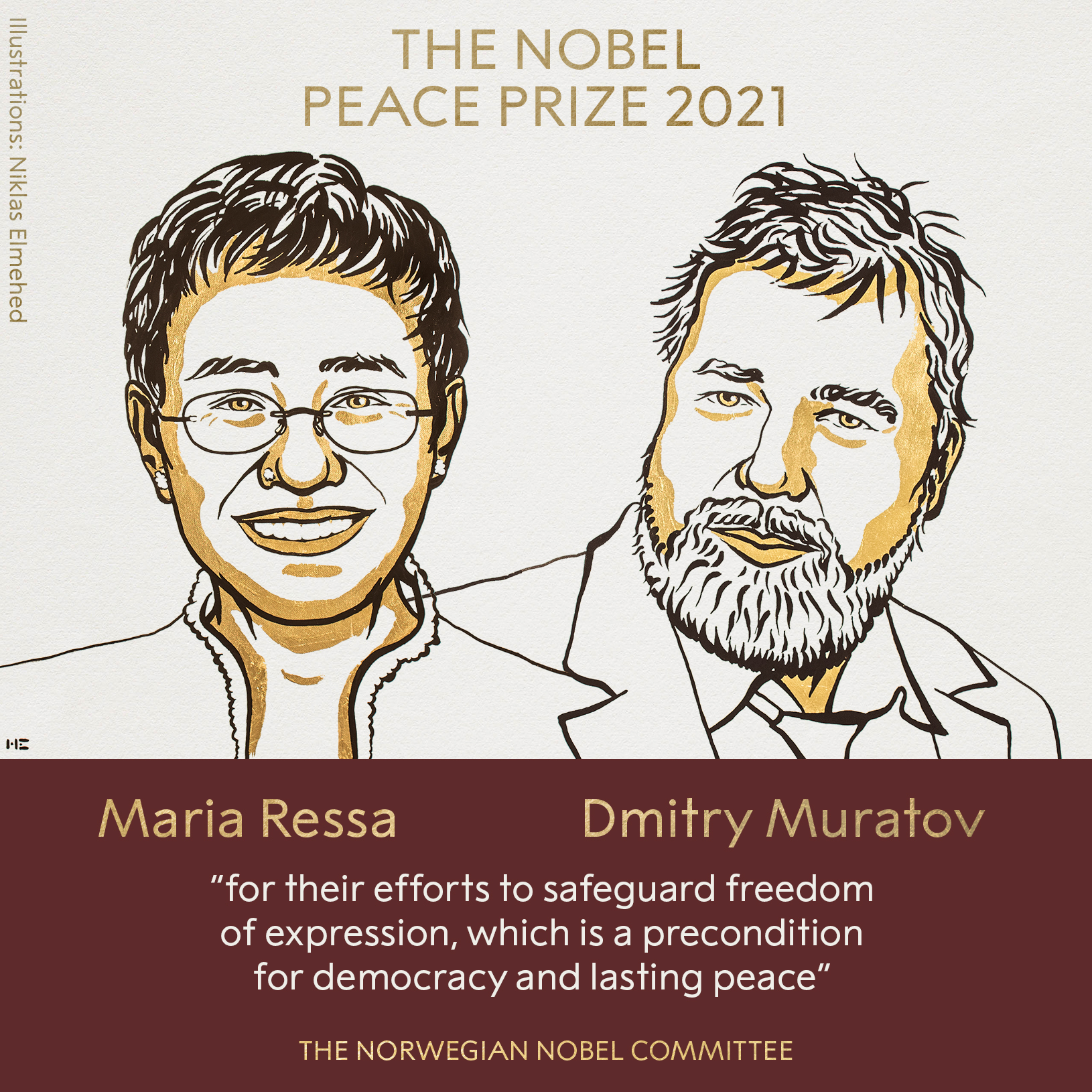 Στους δημοσιογράφους Maria Ressa και Dmitry Muratov το Νόμπελ Ειρήνης 2021