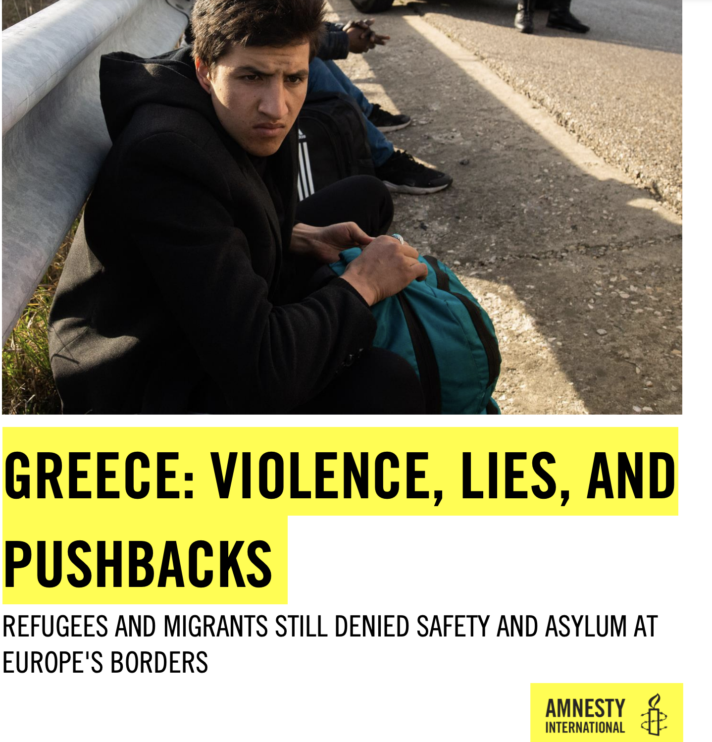 Izveštaj Amnesty International za Grčku: Nasilje, laži i vraćanje
